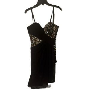 Terani Couture Rhinestone Cocktail Dress Black Size 6